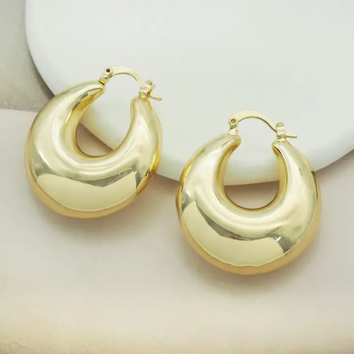 Statement Chunky Geometric Hoop Earrings, Oval Earrings