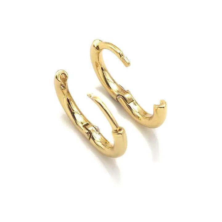 Gold/ Silver Plain Circle Huggie Hoop Earrings