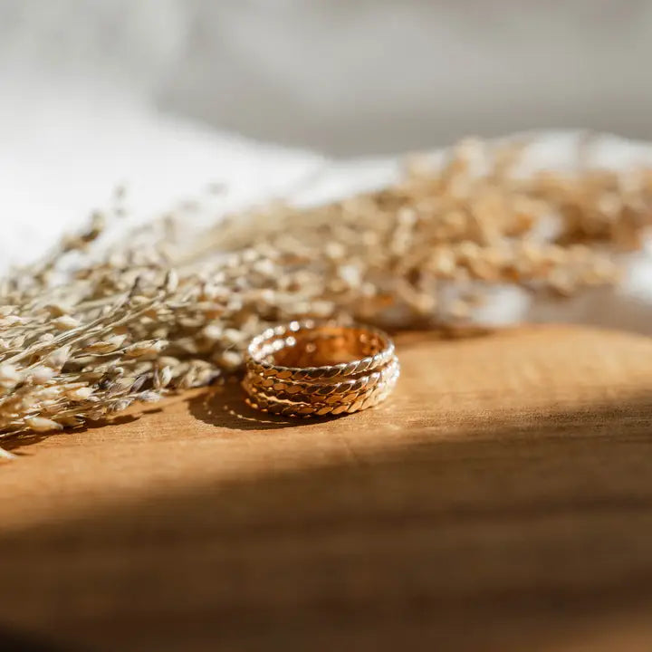 14k Gold Filled, Sterling Silver Stacking Ring - Baguette