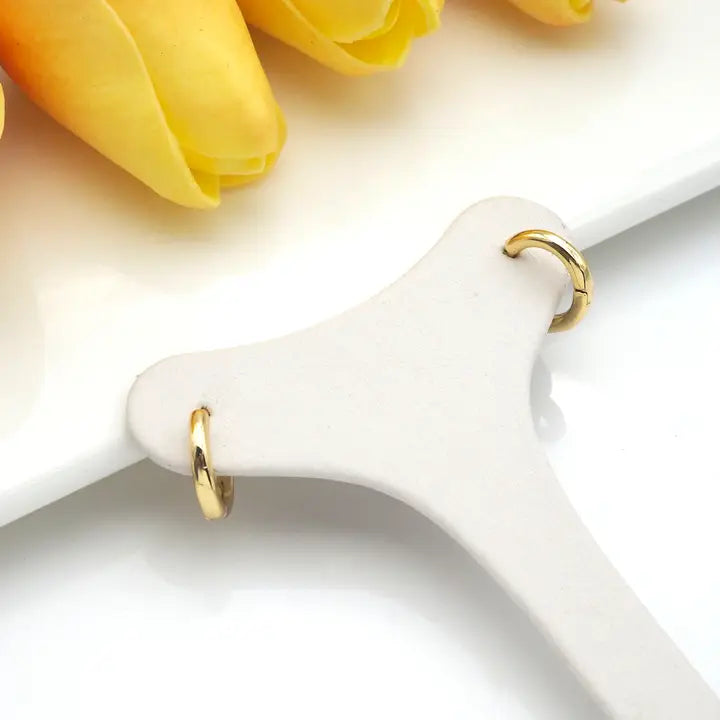 Gold/ Silver Plain Circle Huggie Hoop Earrings